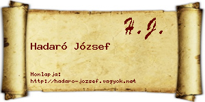 Hadaró József névjegykártya